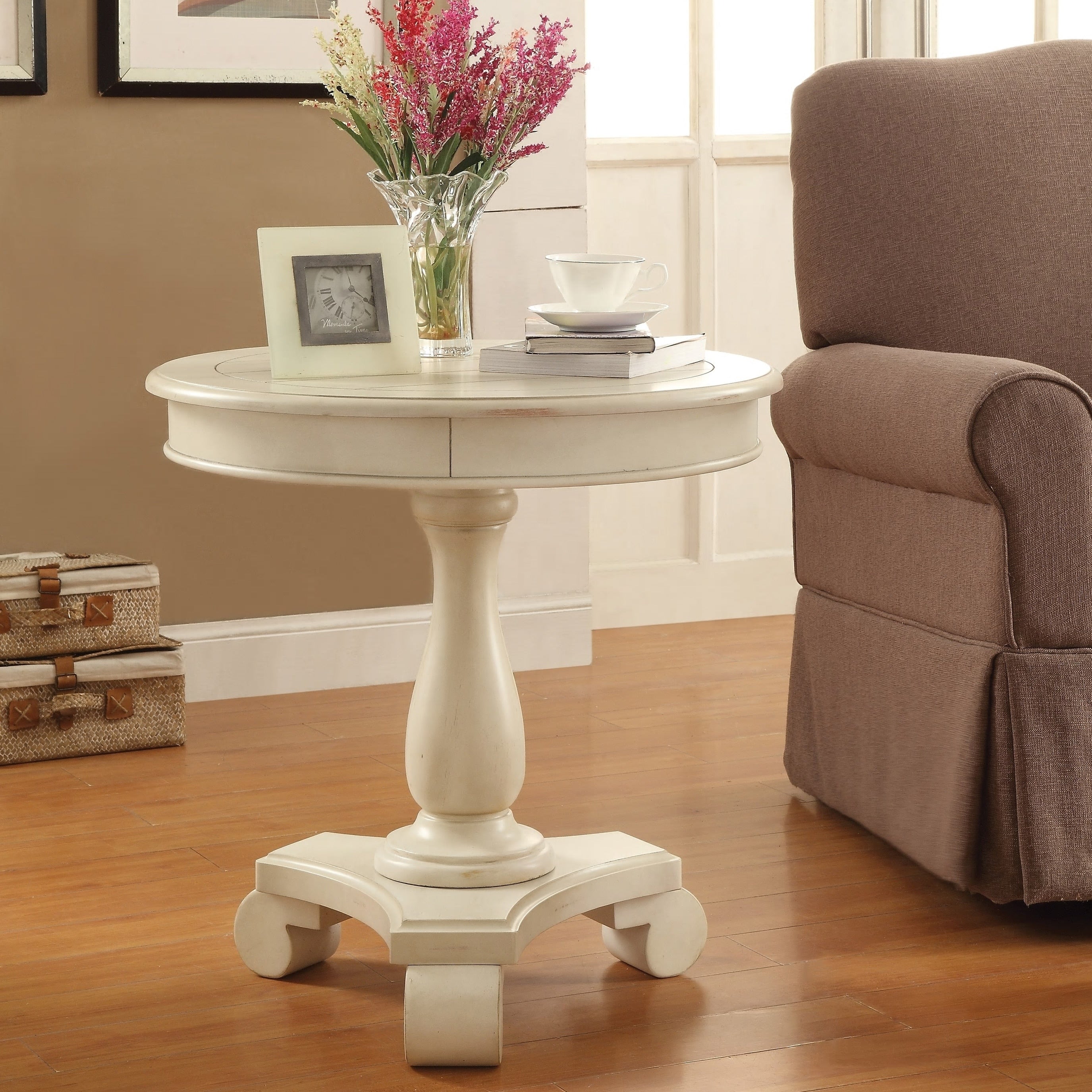 Porch Den Viola Hand Painted Round Accent Table