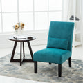 Porch Den Vista Chenille Upholstered Armless Accent Chair With Matching Kidney Pillow