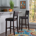 Porch Den Aldersey Stationary Dark Brown Upholstery Bar Stool