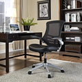 Porch Den Williamsburg Modway Attainment Black Mesh Back And Leatherette Seat Office Chair
