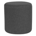 Porch Den Wrenwood Fabric And Wood Upholstered Round Ottoman Pouf