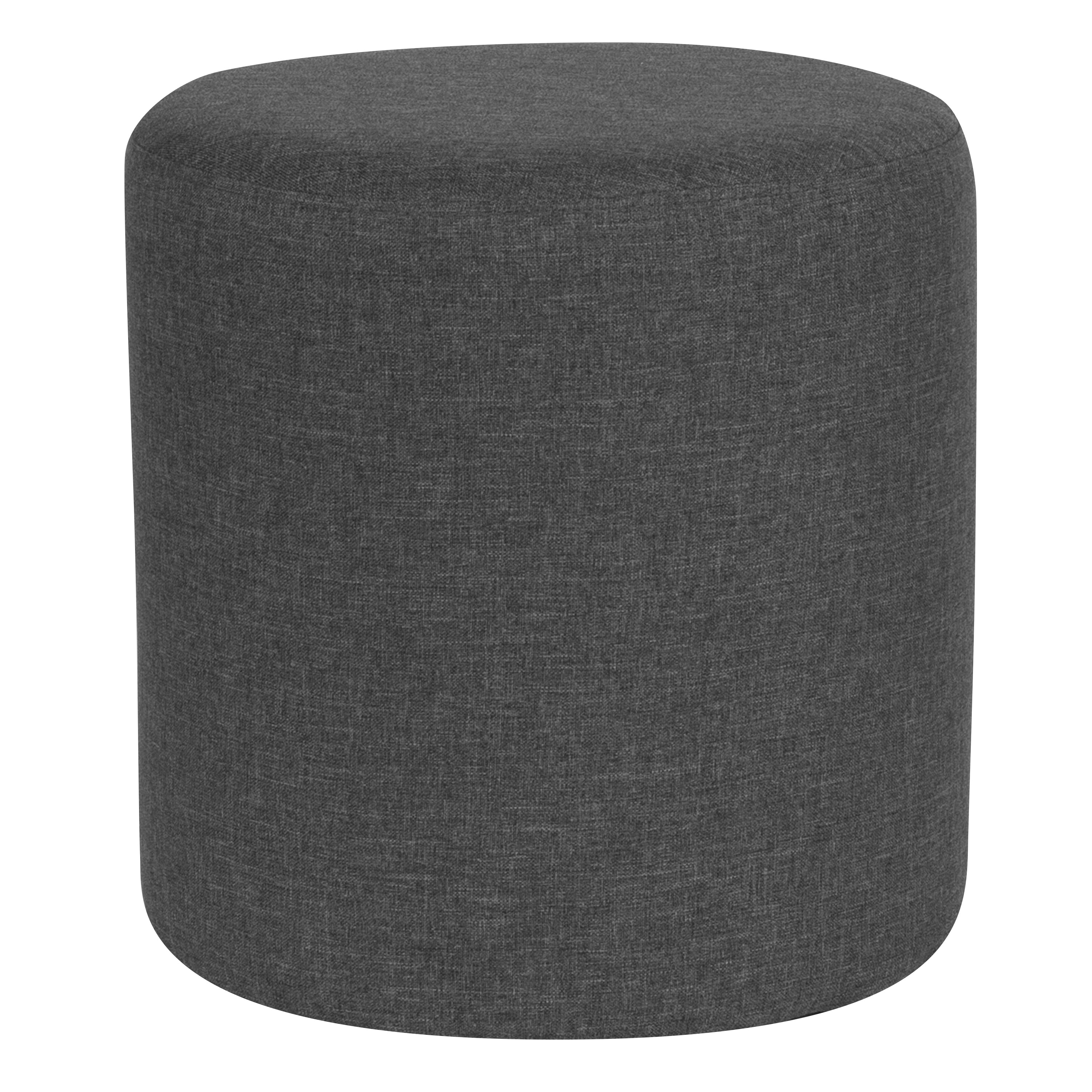 Porch Den Wrenwood Fabric And Wood Upholstered Round Ottoman Pouf