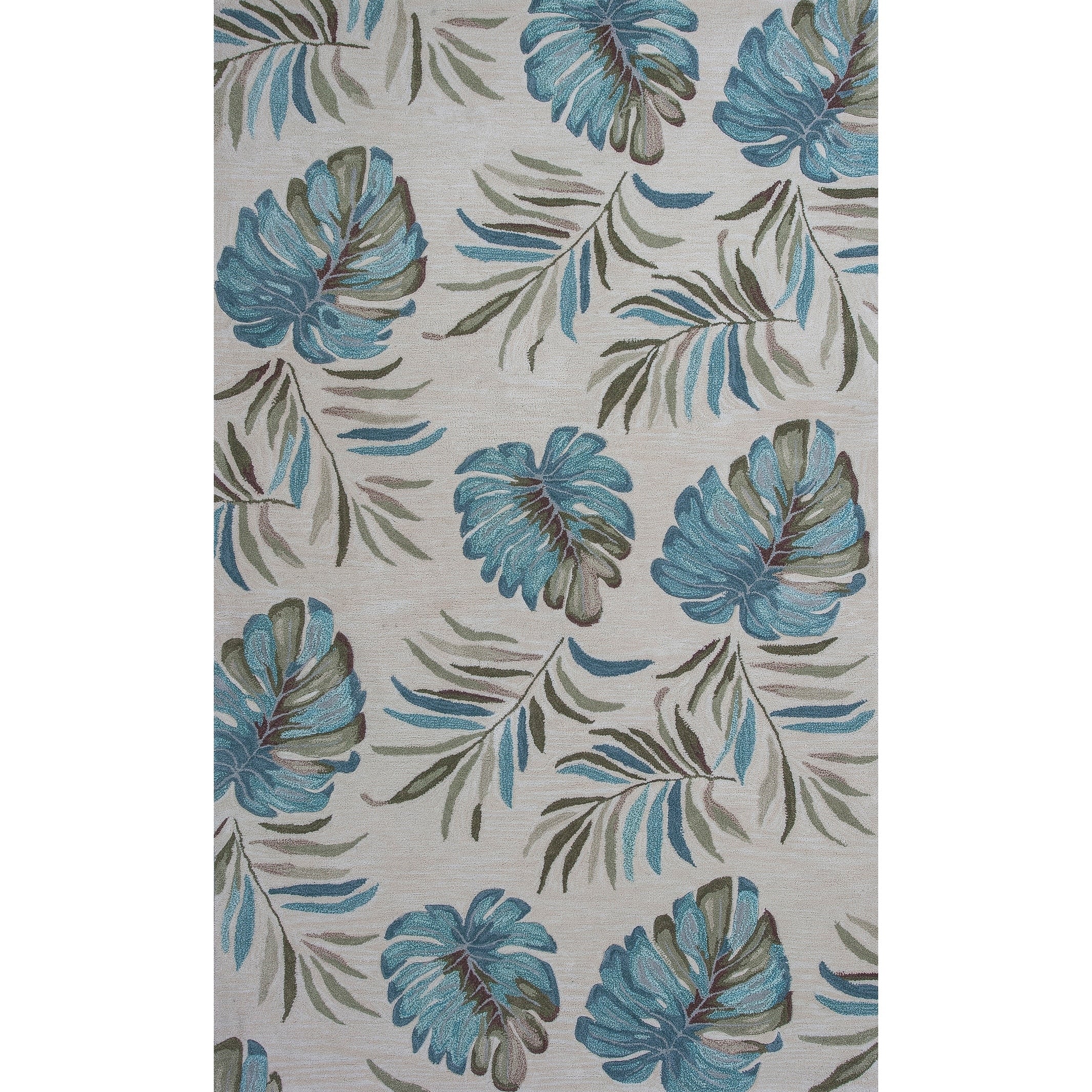 Porch Den Borinquen Ivory Palm Leaf Pattern Lanai Rug 8 X 106