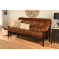 Porch Den Zumbro Bonded Leather Espresso Futon Frame And Mattress
