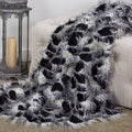Porcupine Black And White Faux Fur Luxury Throw Throw 36W X 60L