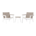 Porschside Outdoor 3 Piece Deep Seating Set White