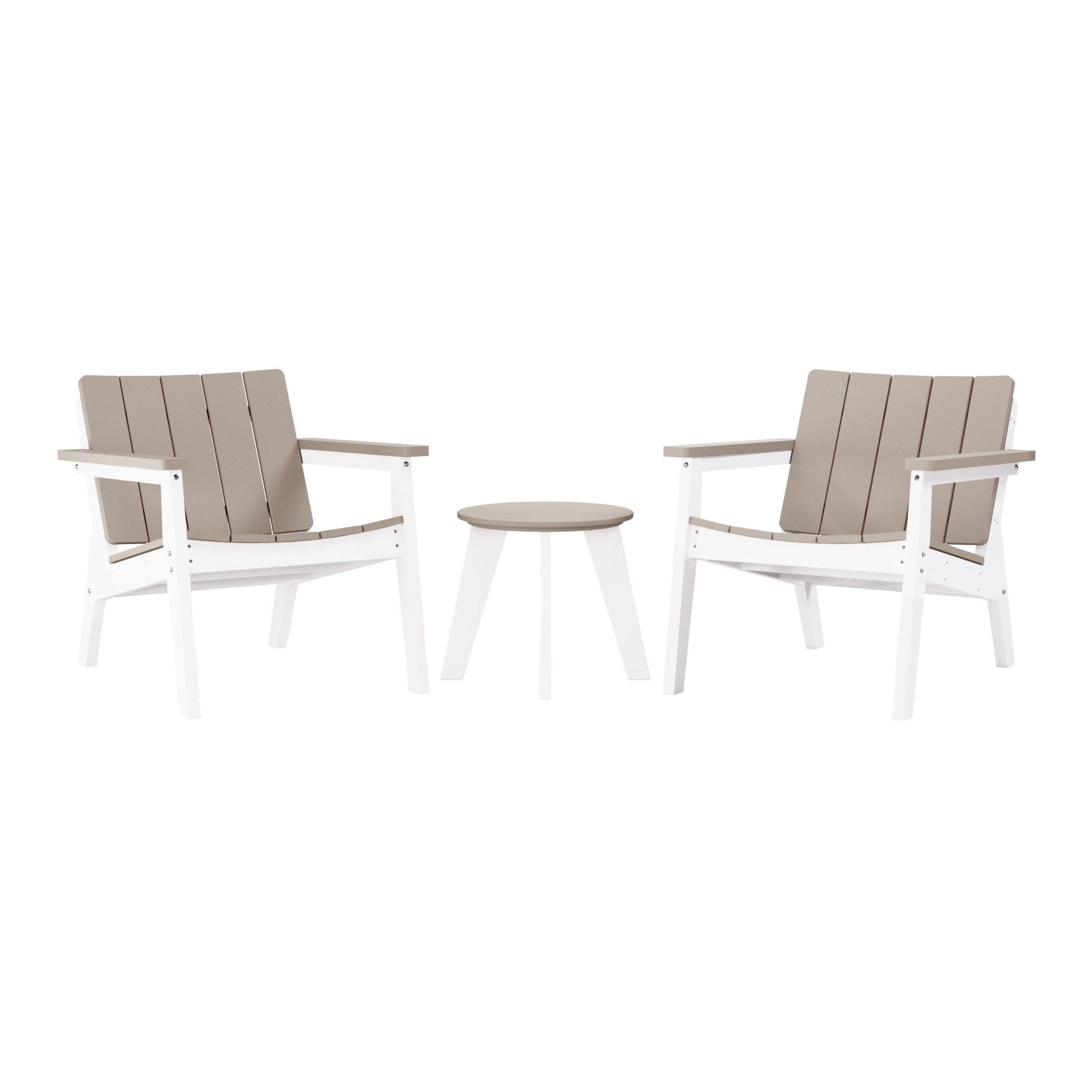 Porschside Outdoor 3 Piece Deep Seating Set White
