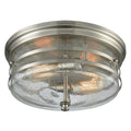Port Oconnor 14 Wide 2 Light Flush Mount Satin Nickel 14 Inch W