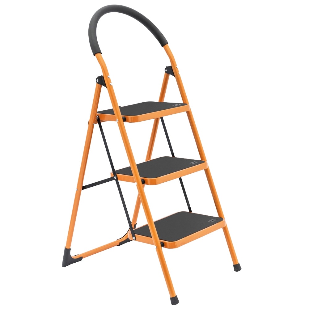 Portable 2 3 4 Step Ladder Lightweight Ladders With Sturdy Steel And Anti Slip Wide Pedal 330 Lb