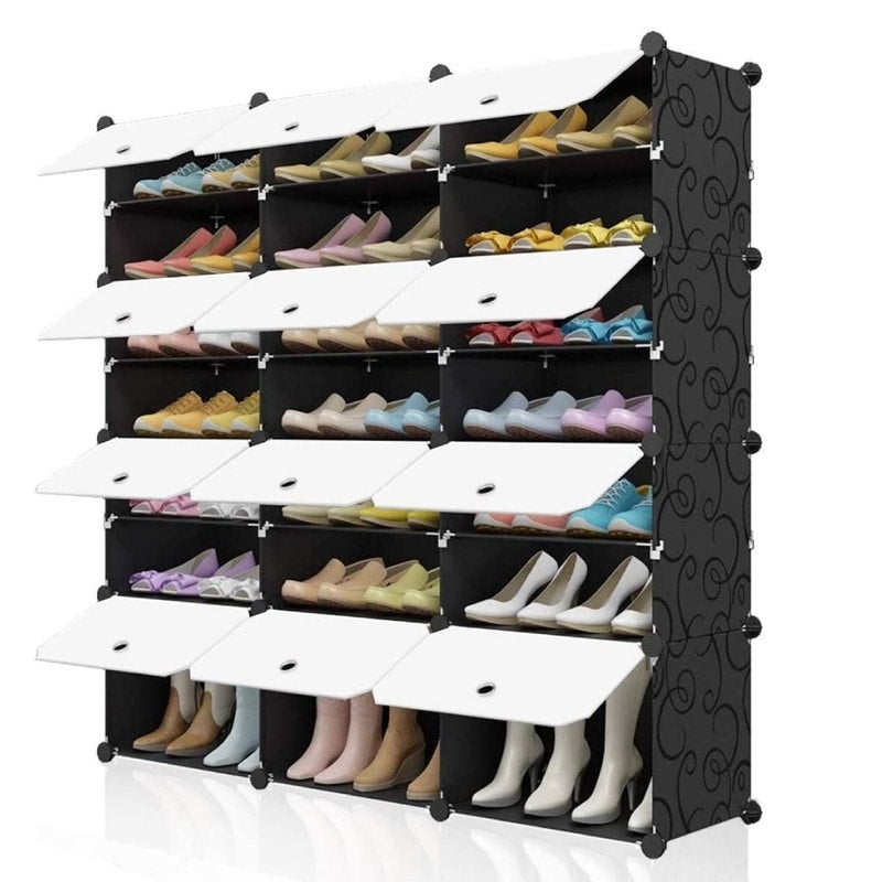 Portable 48 Pair Shoe Rack Organizer Tower Shelf Storage Cabinet Stand Expandable For Heels Boots Slippers