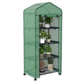 Portable Greenhouse Outdoor Hot House Plant Flower Greenhouse With 4 Tier Shelves Pe Cover Green