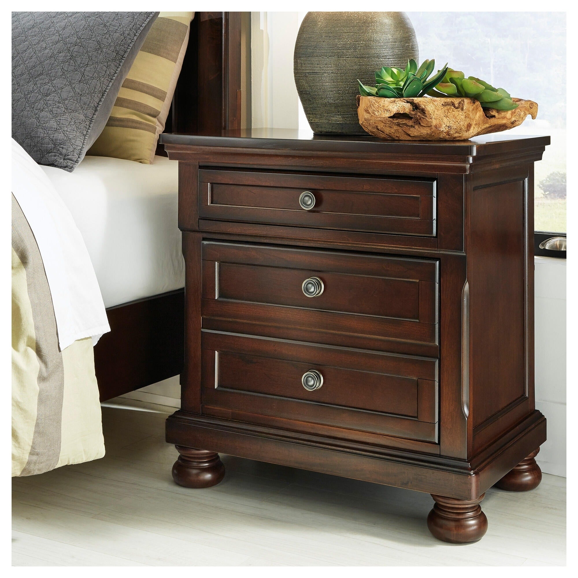 Porter Rustic Brown Two Drawer Night Stand