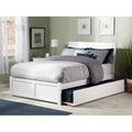 Atlantic Portland White Wood Panel Full Size Bed With Trundle Bed