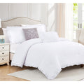 Portland Solid 5 Piece Washed Ruffled Comforter Set