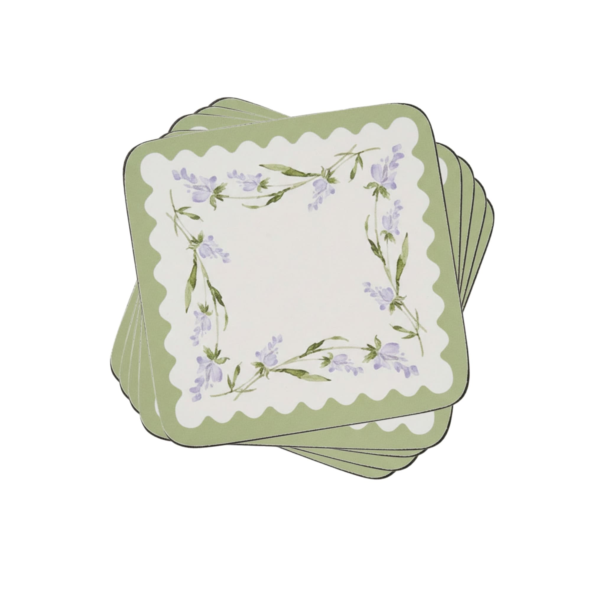 Portmeirion Set Of 6 Lavandula Coasters 4 X 4 In
