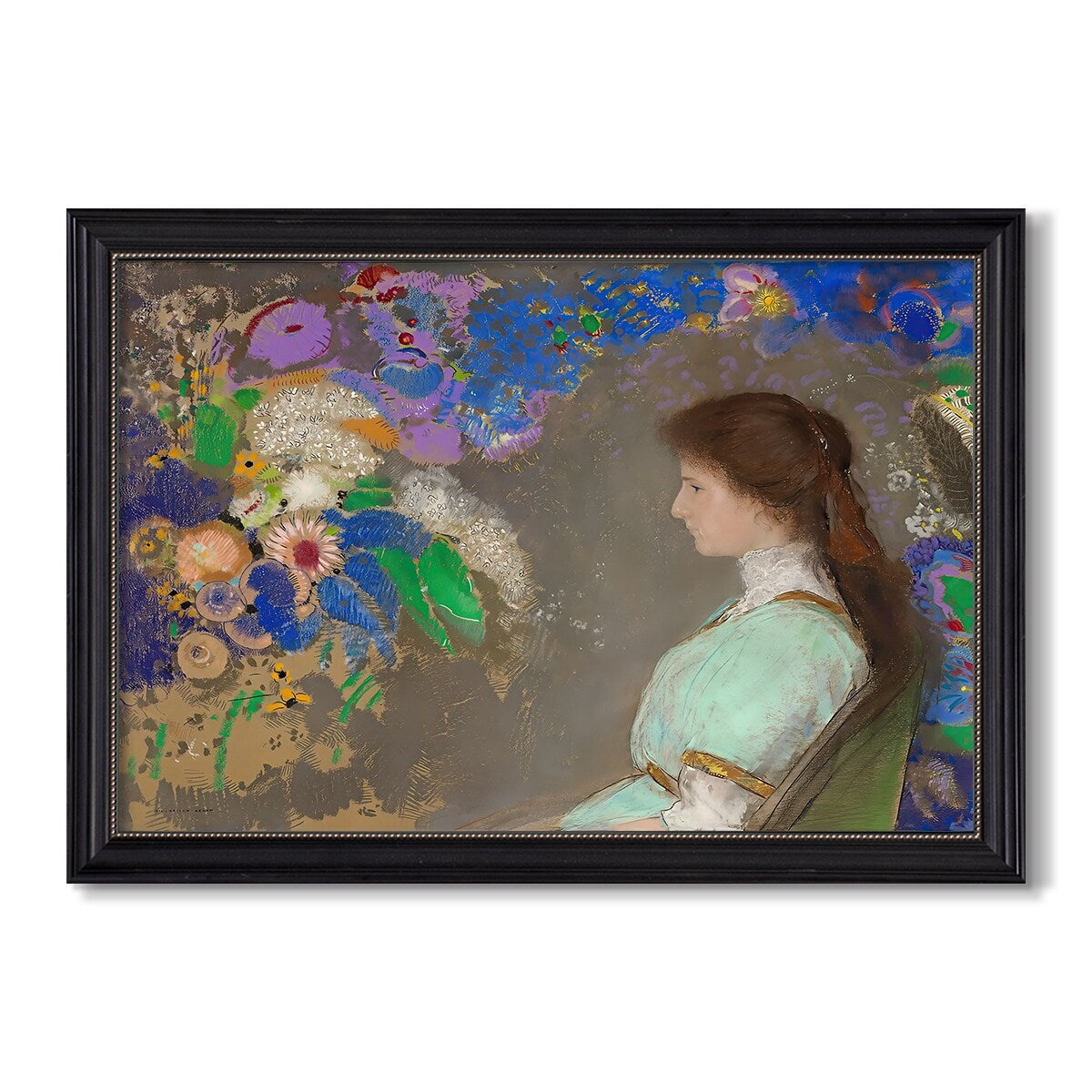 Portrait Of Violette Heymann 1910 Odilon Redon Custom Framed Canvas