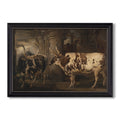Portraits Of Two Extraordinary Oxen Property Of The Earl Of Powis 1814 James Ward Custom Framed Canvas