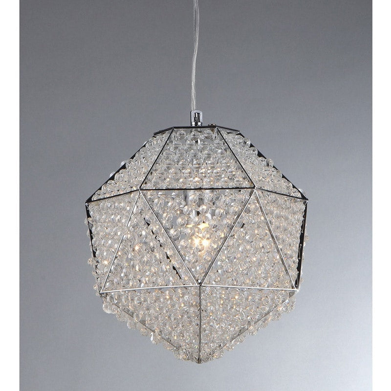 Poseidon Chrome And Crystal 1 Light Chandelier
