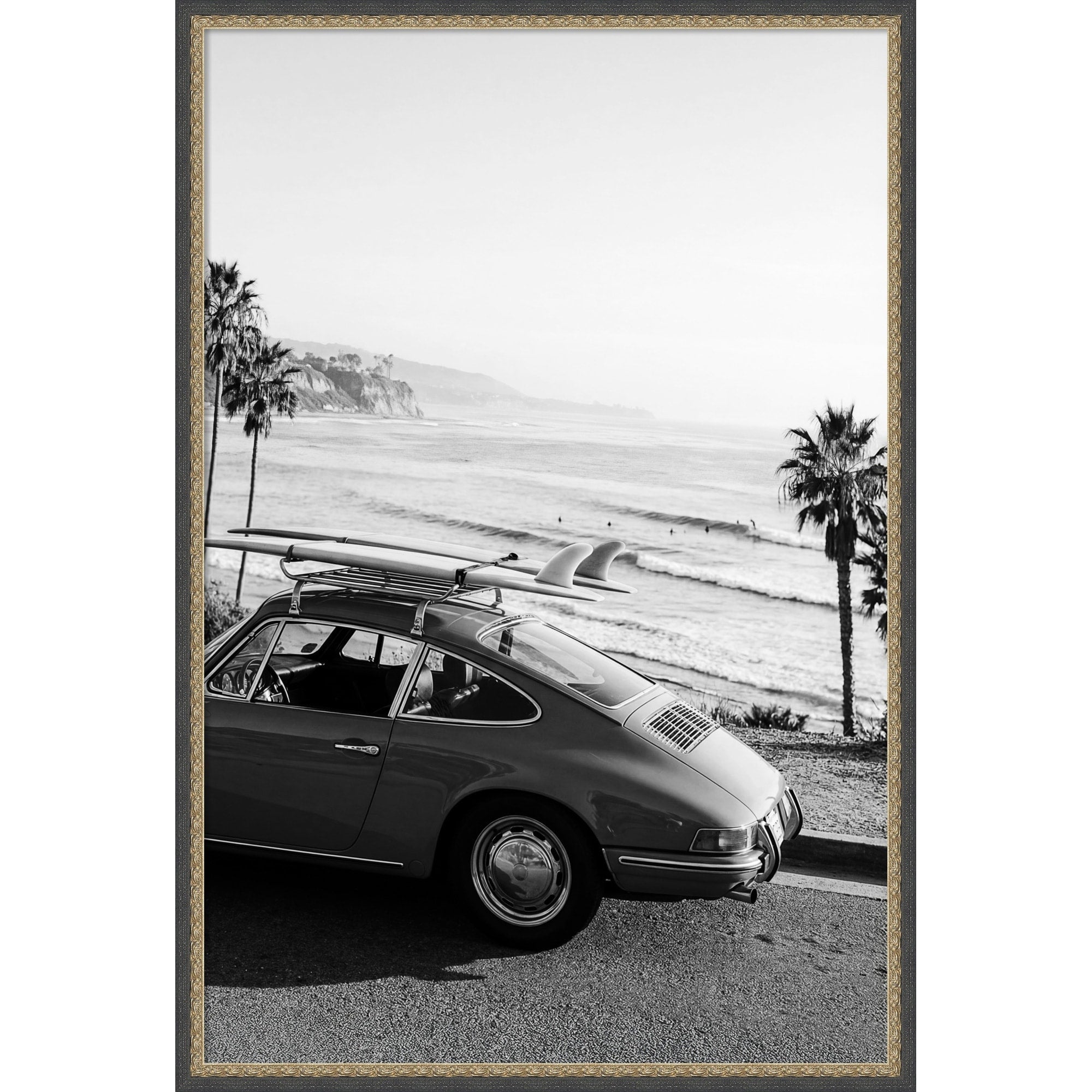 Posh Surfer By Kathrin Pienaar Framed Mounted Canvas Wall Art Print
