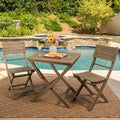Positano Outdoor 3 Piece Foldable Acacia Wood Bistro Set By Christopher Knight Home