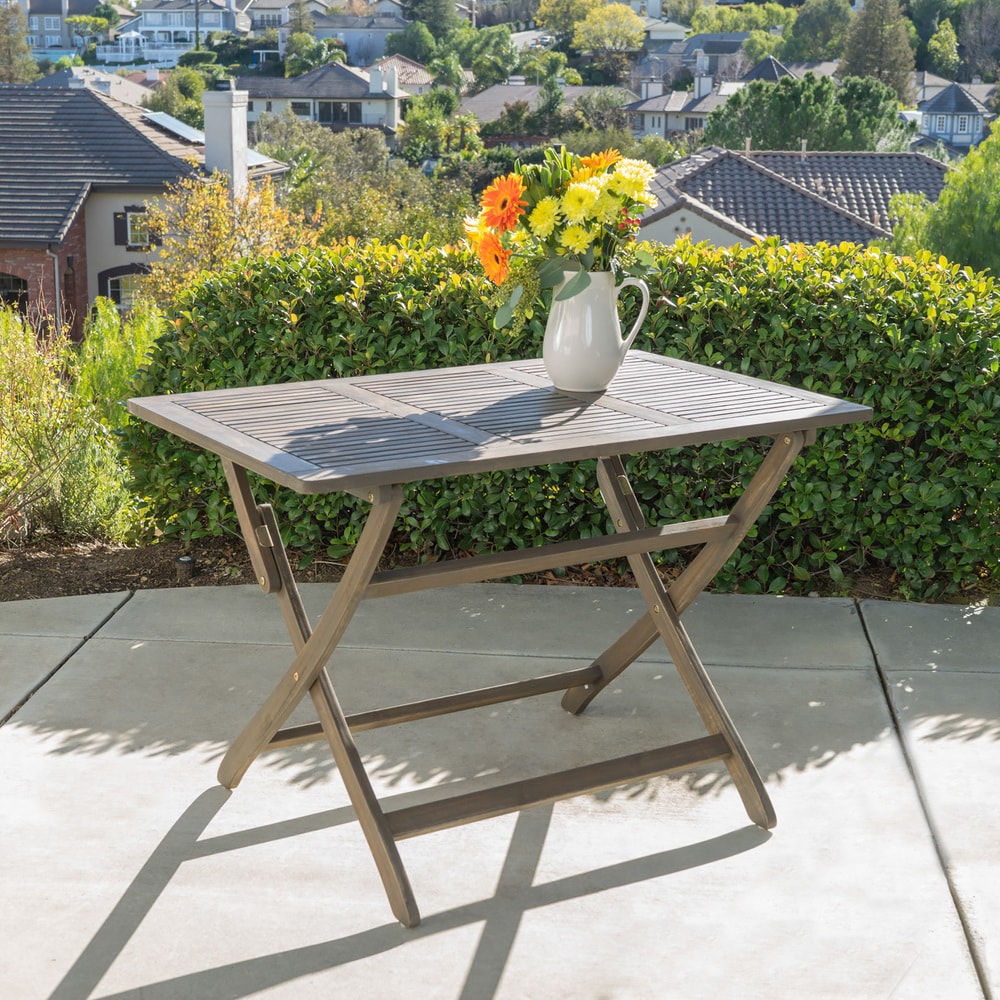 Positano Outdoor Acacia Wood Folding Dining Table By Christopher Knight Home