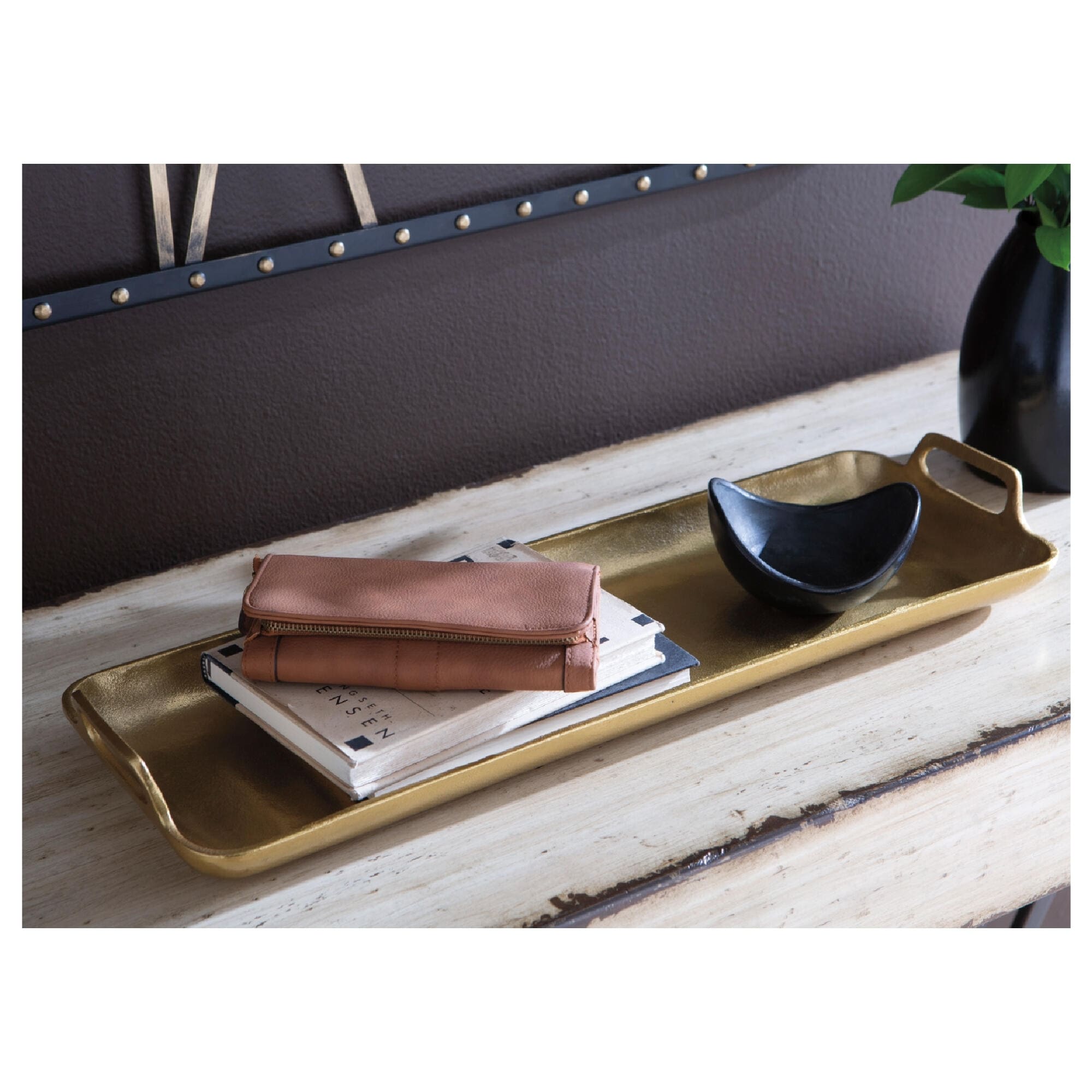 Signature Design By Ashley Posy Gold Aluminum Tray