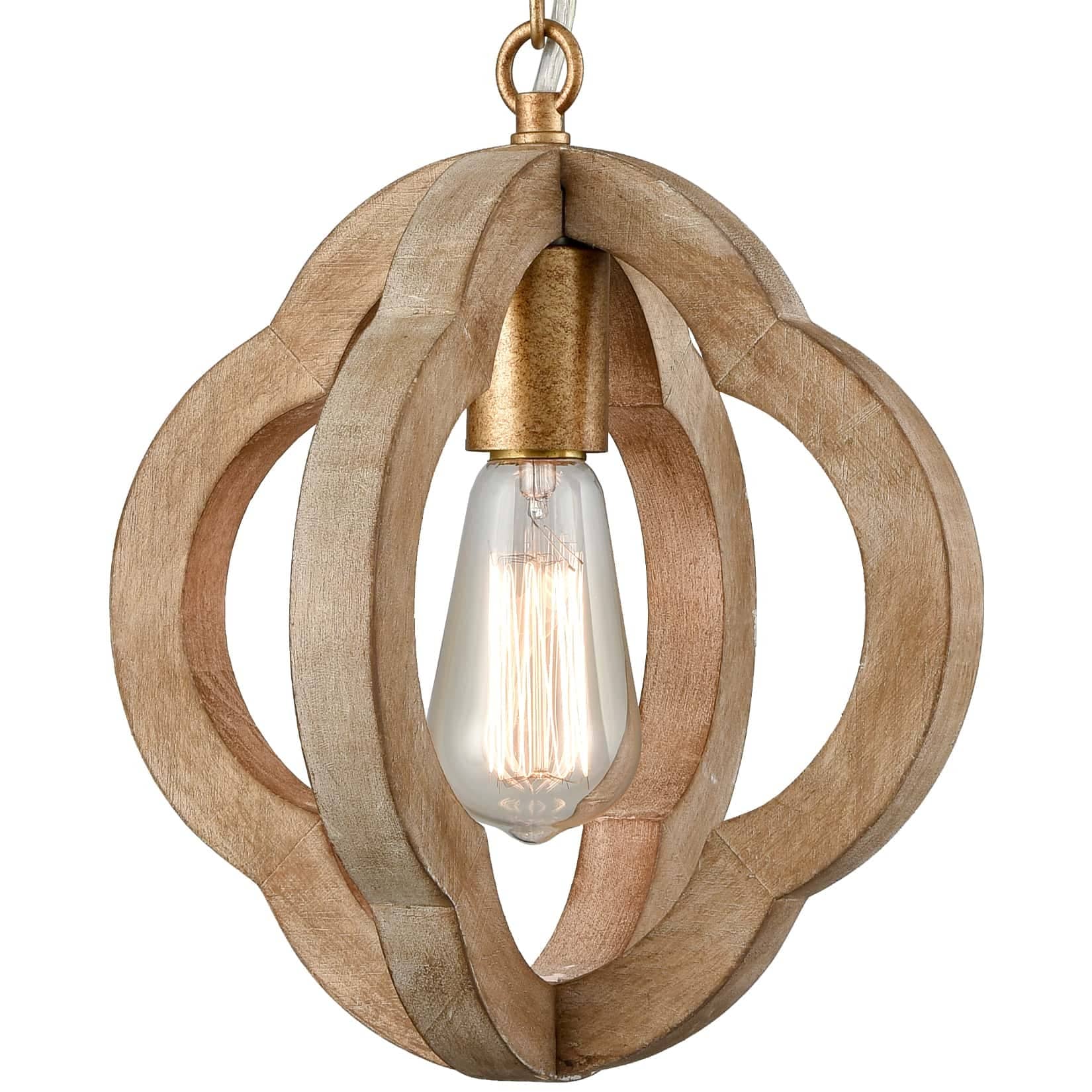 Potomac Farmhouse Solid Wood Pendant Light Fixture 1 Light