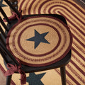 Vhc Potomac Natural Tan Primitive Americana Tabletop Kitchen Star Appliqued Jute Chair Pad Set Of 6