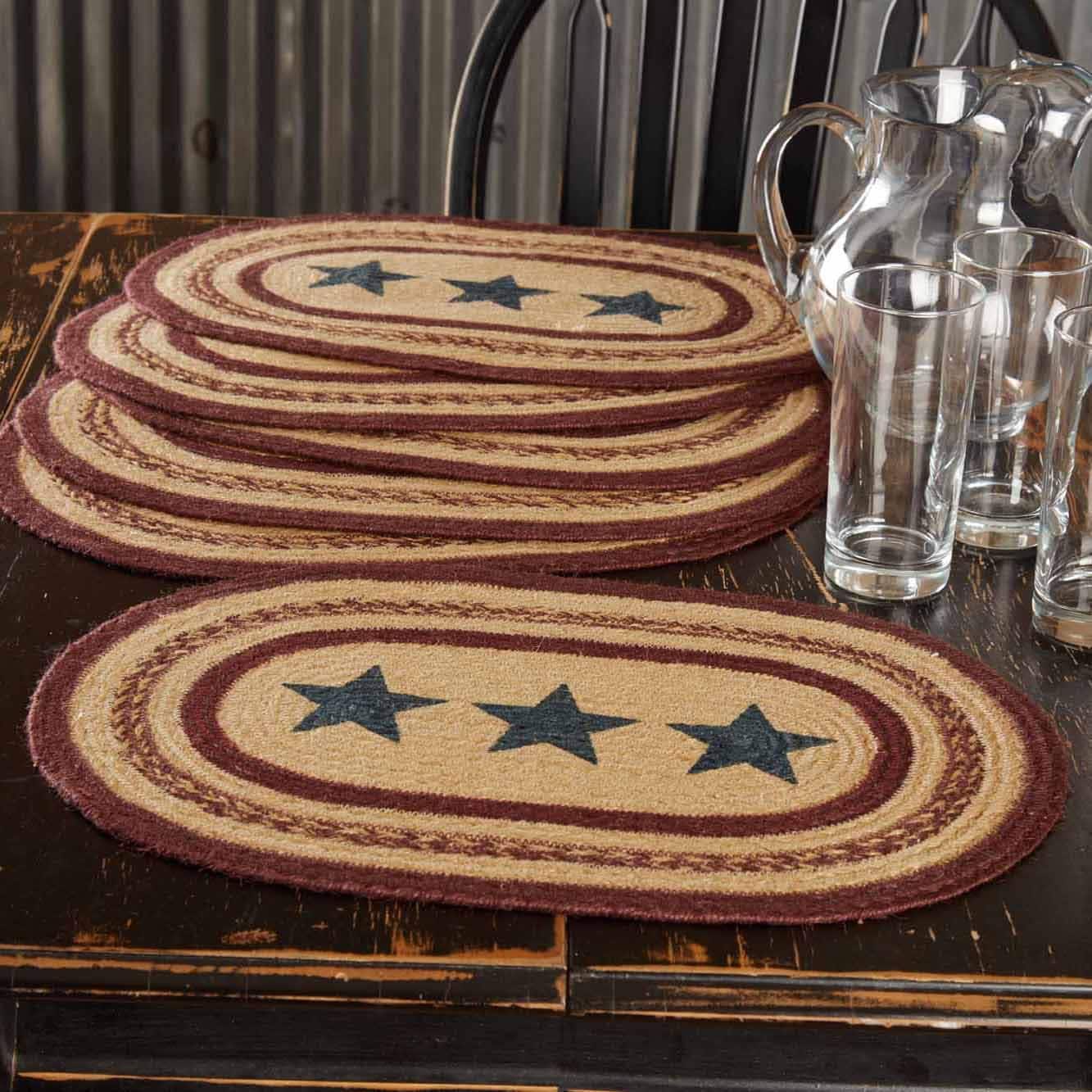 Potomac Stencil Stars Jute Placemat Set Of 6