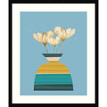 Potted Florals Wood Anemone By Sannel Larson Wood Framed Wall Art Print Svelte Noir Black