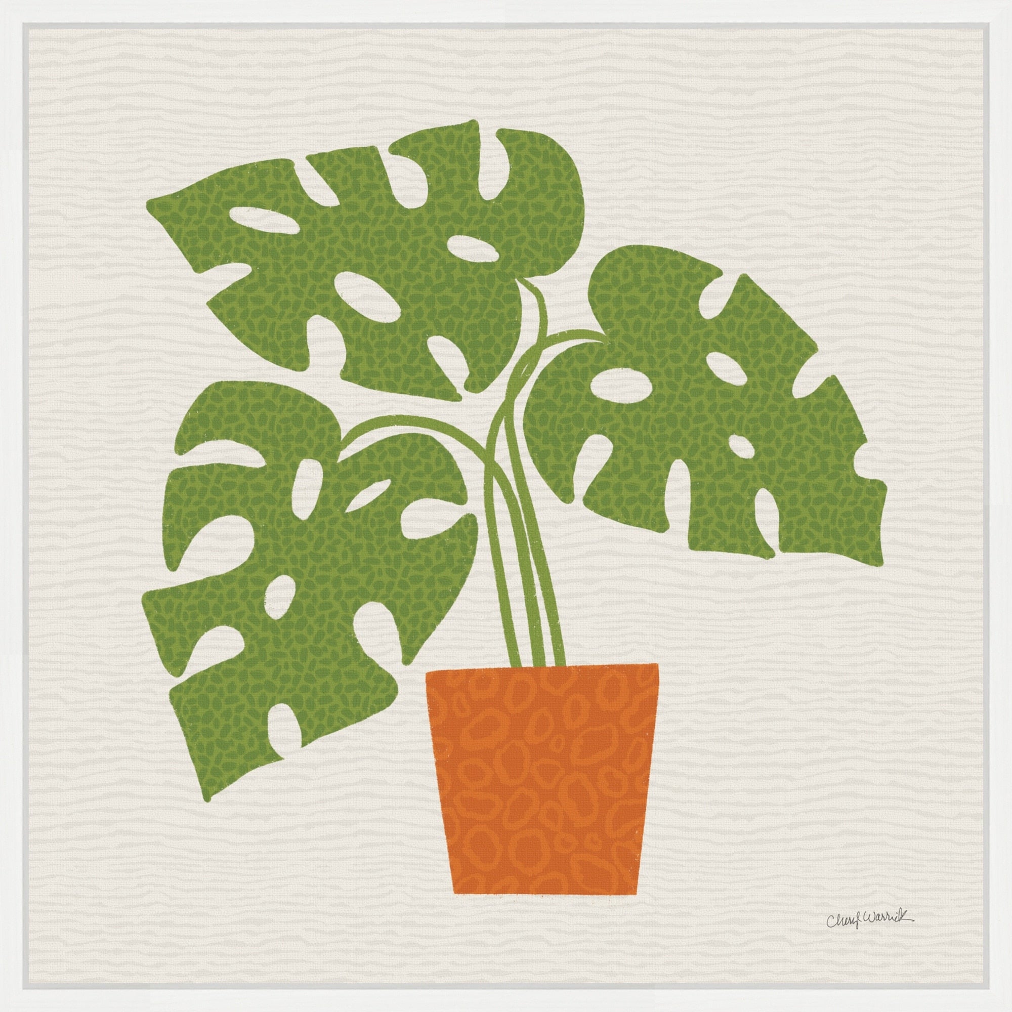 Potted Plants V By Cheryl Warrick Framed Canvas Wall Art Print