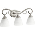 Powell Classic Nickel And Faux Alabaster 3 Light Vanity Lighting