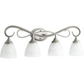 Powell Classic Nickel And Faux Alabaster 4 Light Vanity Lighting