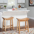 Powell Dale Brown Wood Saddle Counter Stool
