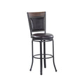 Powell Franklin Brown Faux Leather And Wood Swivel Bar Stool