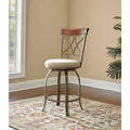 Powell Hamilton Brown Metal Faux Wood Swivel Counter Stool