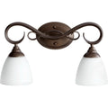 Powell Oiled Bronze And Satin Opal 2 Light Vanity Lighting