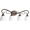 Powell Oiled Bronze And Satin Opal 4 Light Vanity Lighting