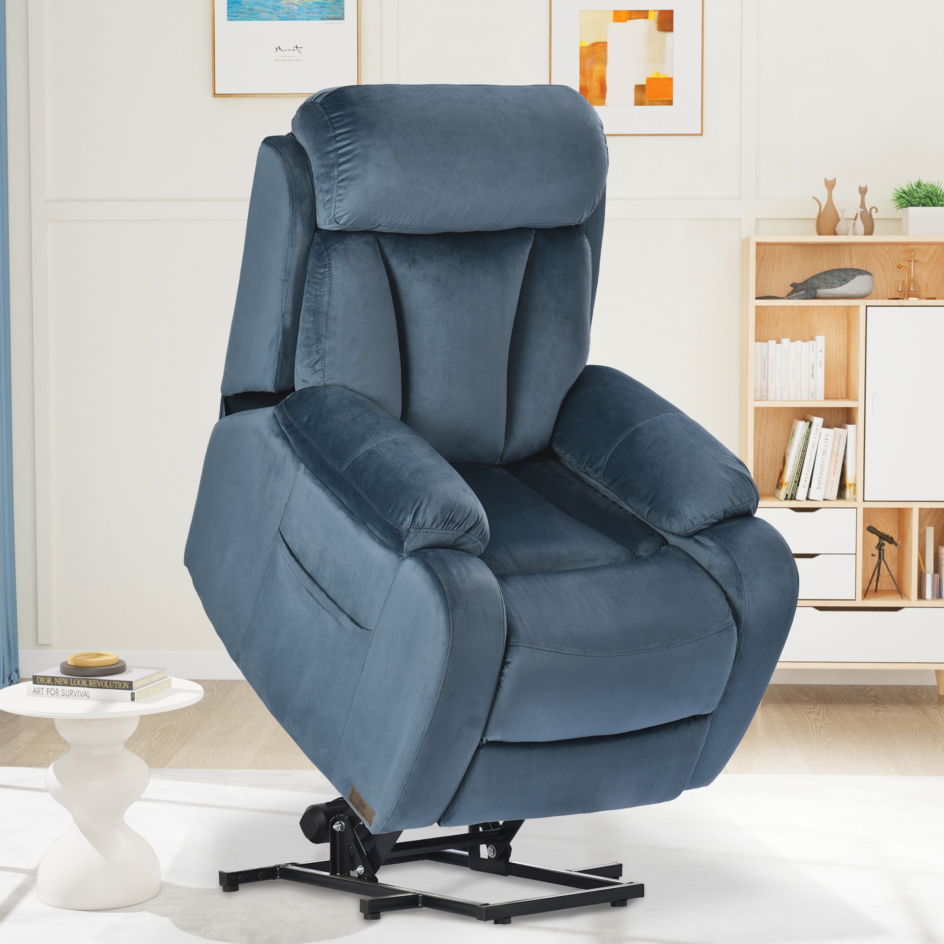 Power Lift Chair Recliner For Elderly With Remote Control Electric Reclining Sofa Fabric Power Recliner For Living Room