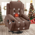 Power Lift Recliner Chair With Heat And Massage Electric Fabric Recliner Chair With Side Pocket Usb Charge Port Remote Control