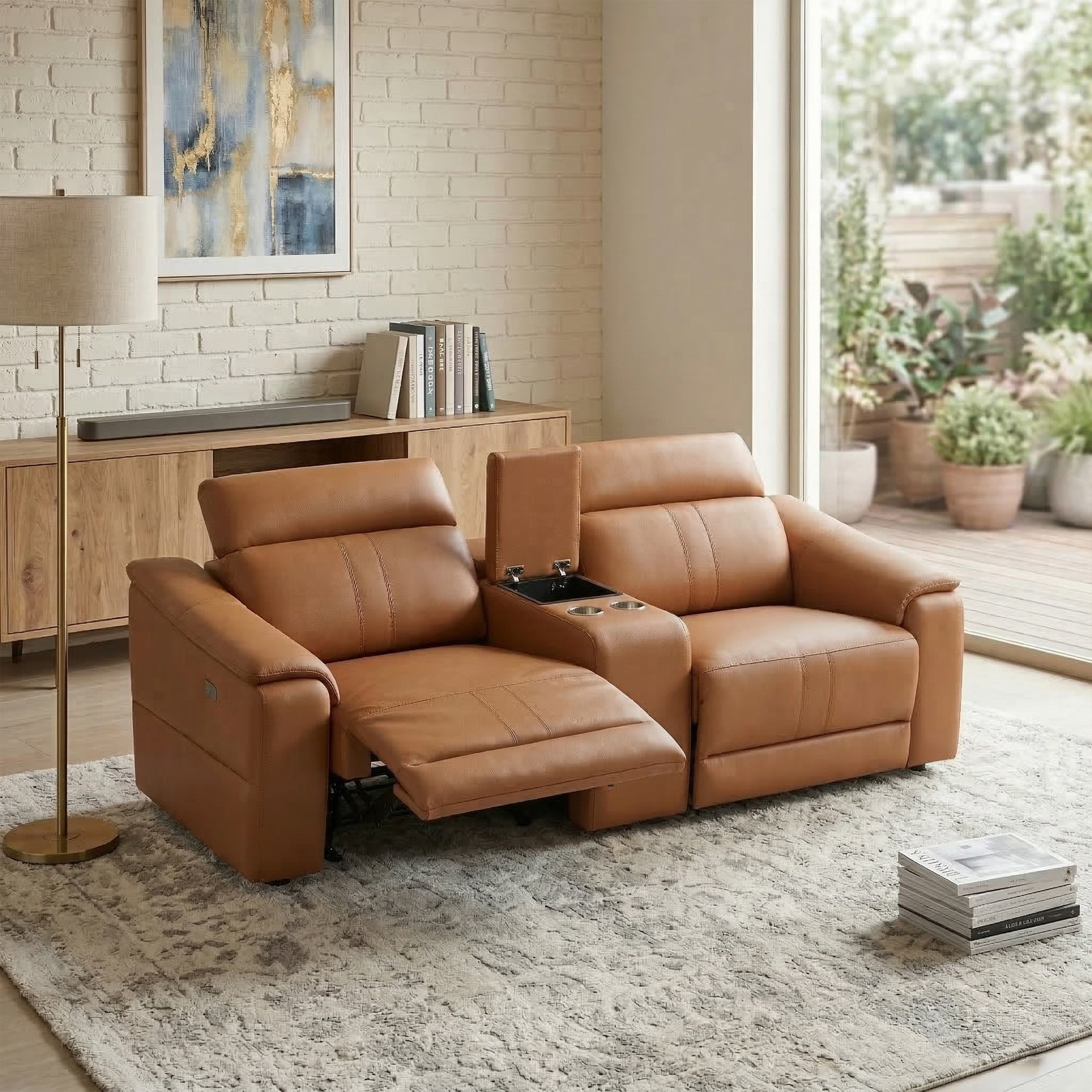 Power Recliner 3 Piece Loveseat Set With Storage Console