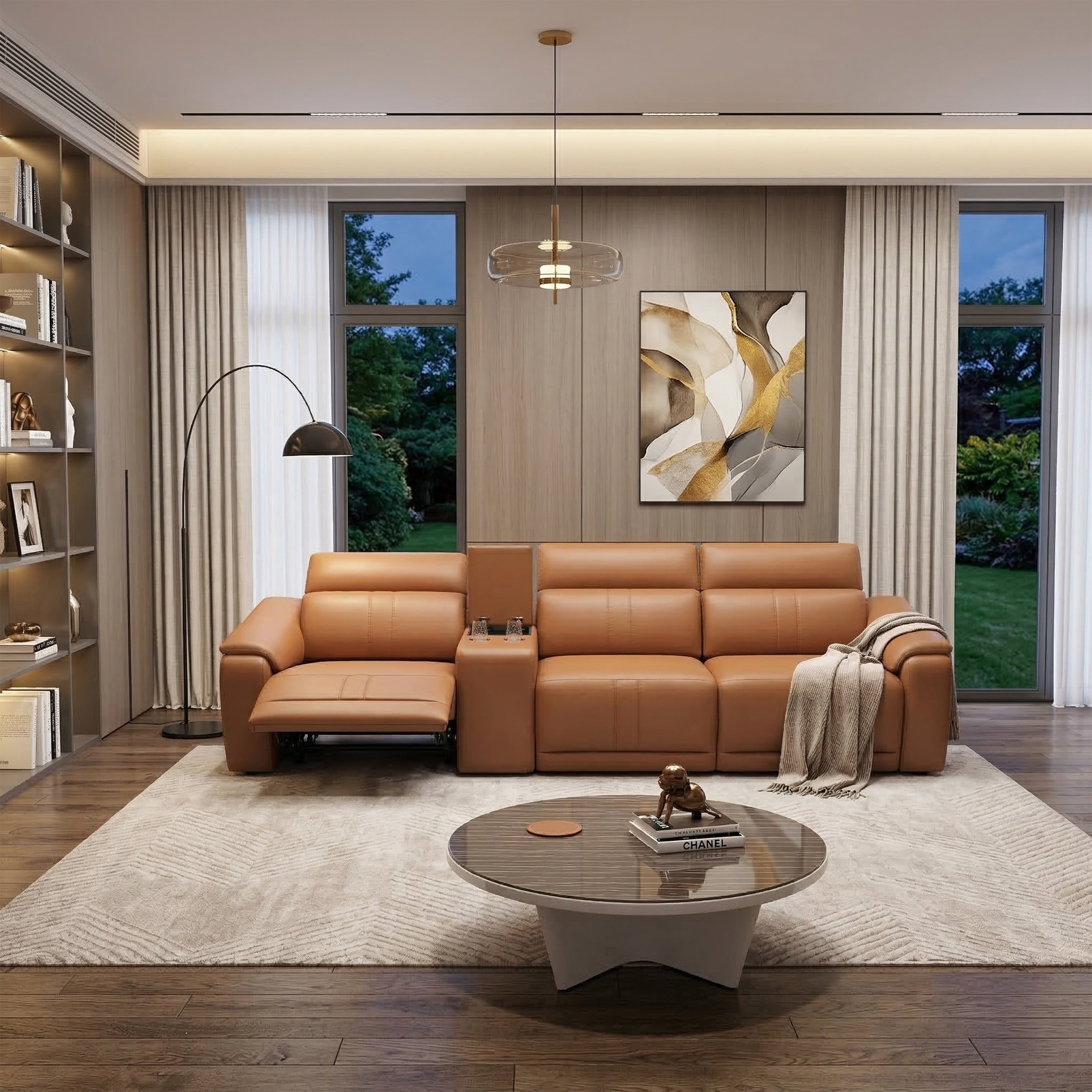 Power Recliner 4 Piece Sofa Set With Storage Console