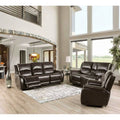 Power Reclining Sofa Set Espresso Finish Pillow Top Arms