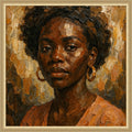 Powerful African Woman Portrait By Natalie Bruns Framed Mounted Canvas Wall Art Print