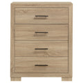 Poxy Tall Dresser Chest With 4 Drawers Nickel Metal Oak Brown Wood