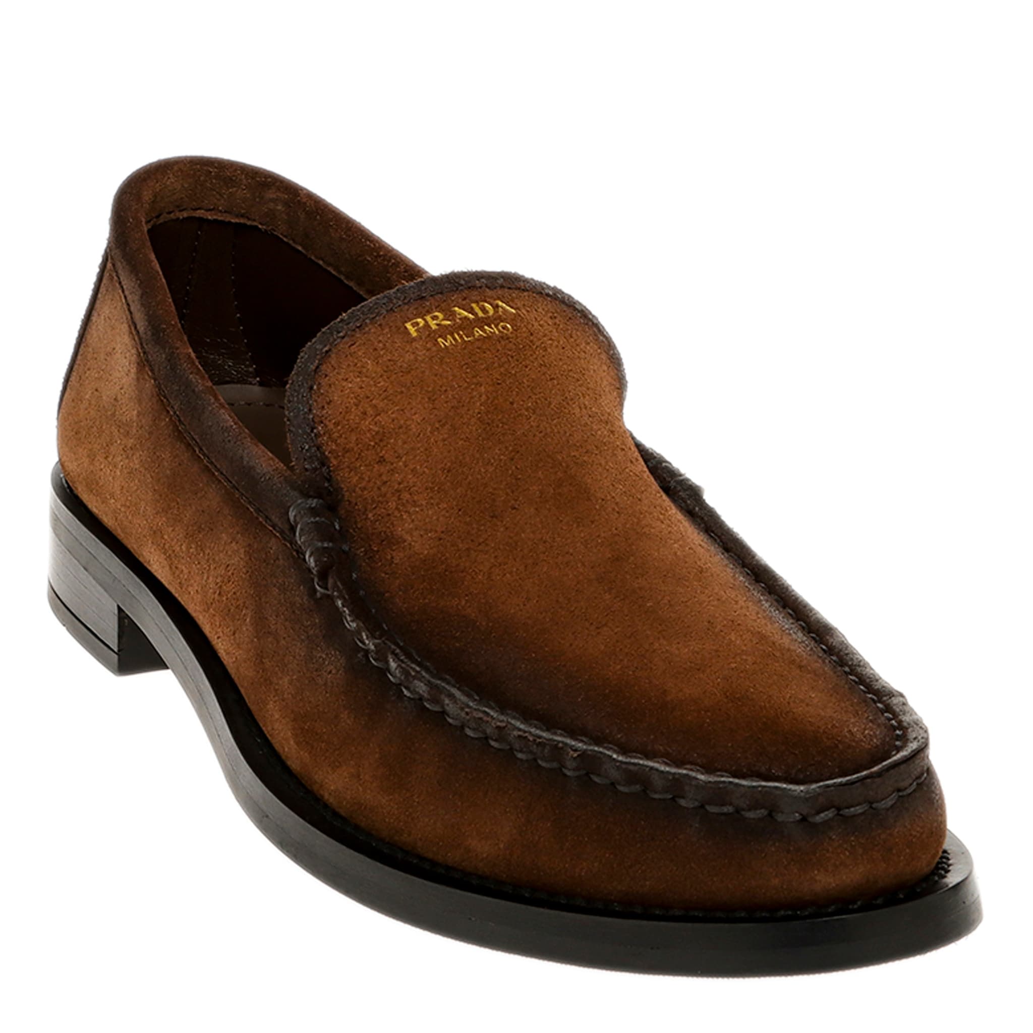 Prada Distressed Suede Loafers