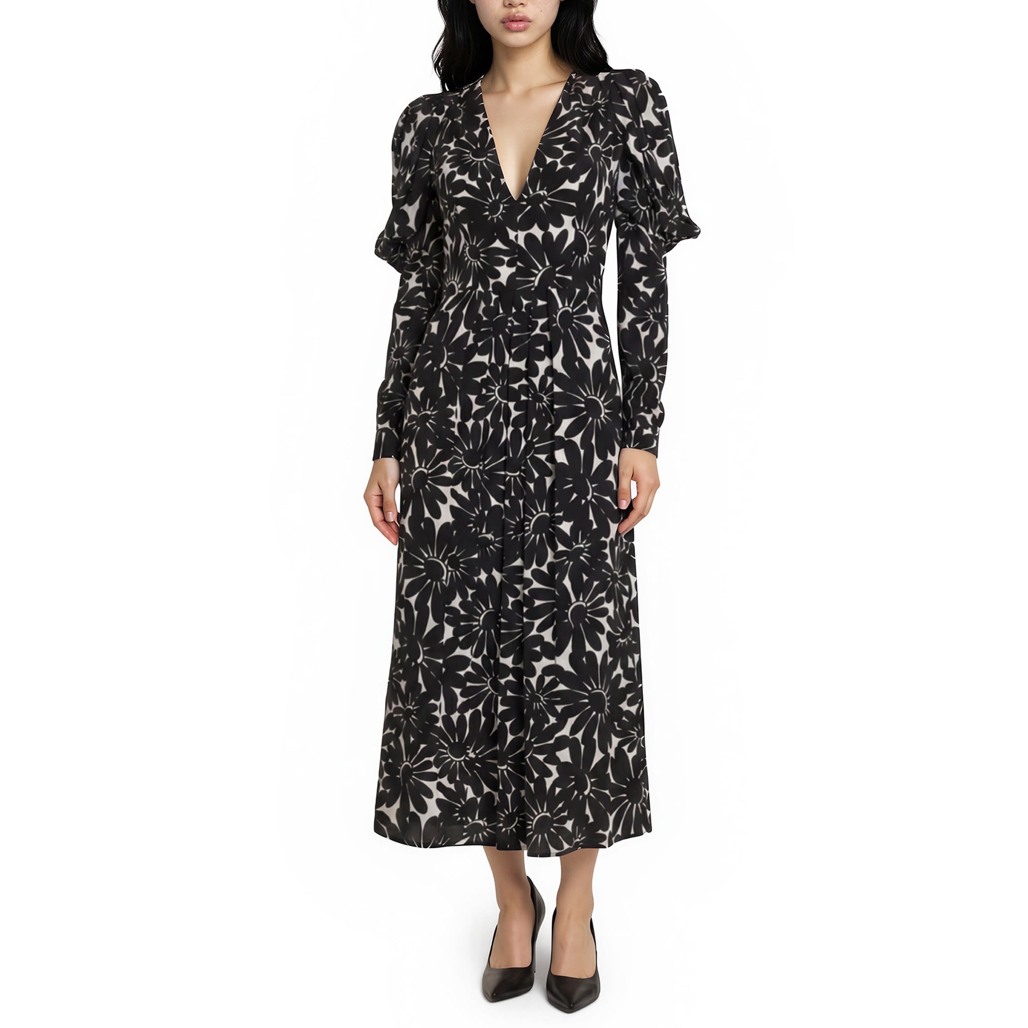 Prada Flora Crepe De Chine Dress