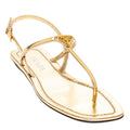Prada Metallic Leather Thong Sandals