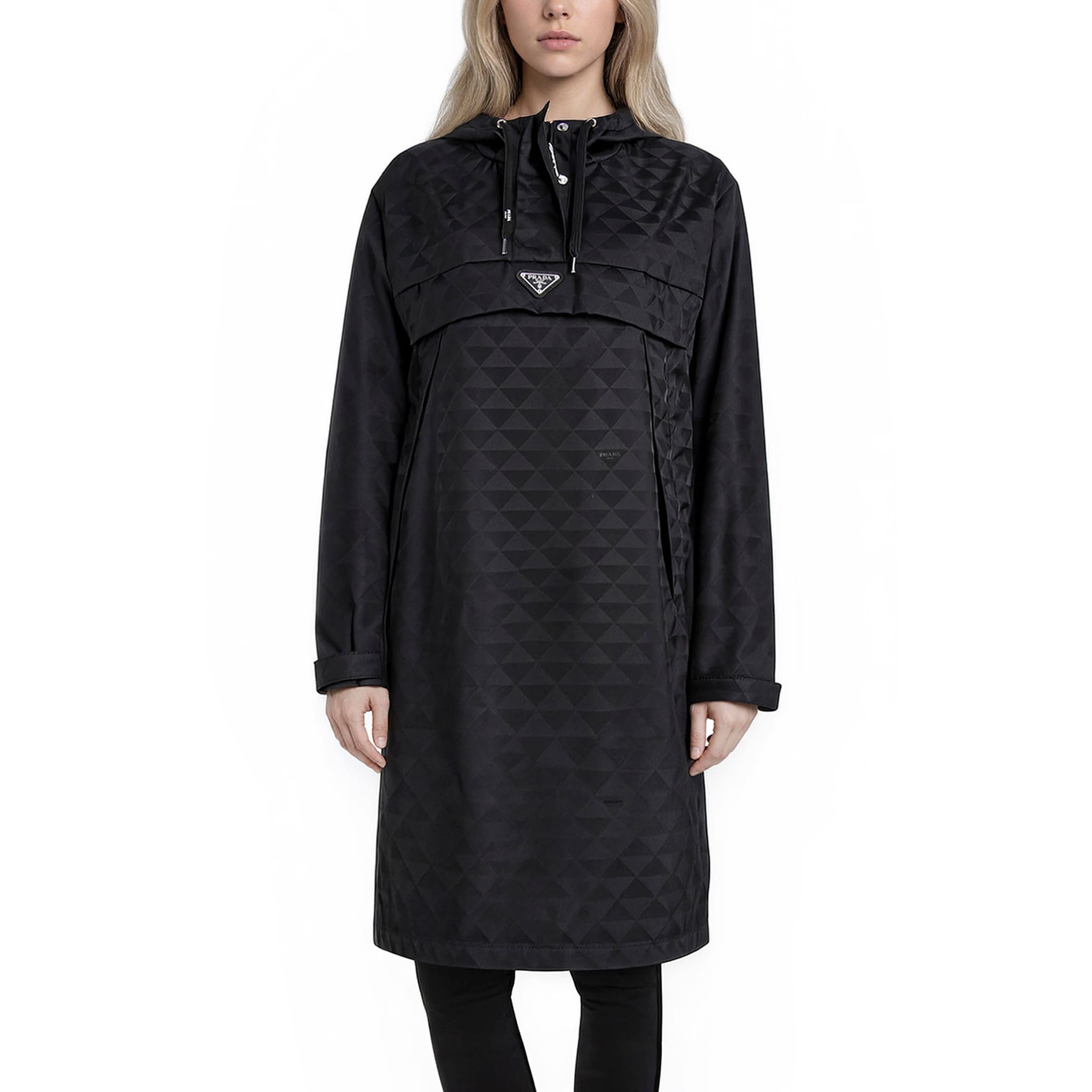 Prada Printed Pullover Re Nylon Raincoat