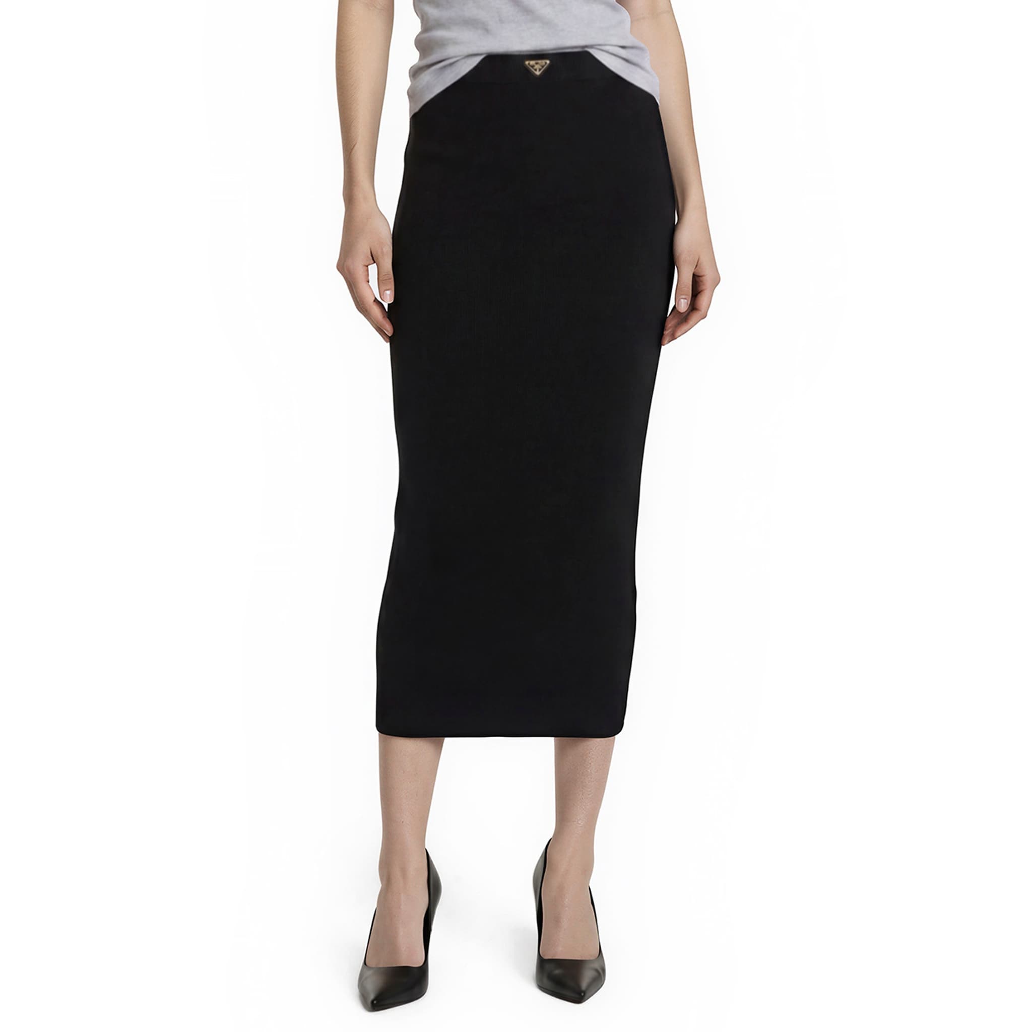 Prada Ribbed Long Skirt